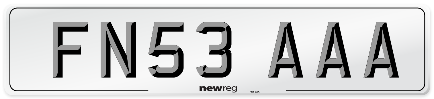 FN53 AAA Number Plate from New Reg